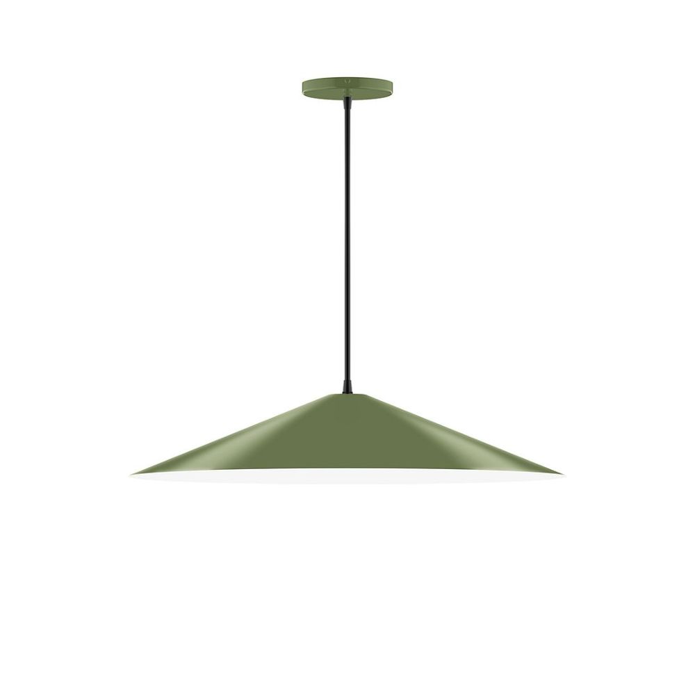 Montclair Lightworks PEB429-22 24" Axis Shallow Cone Pendant Fern Green Finish